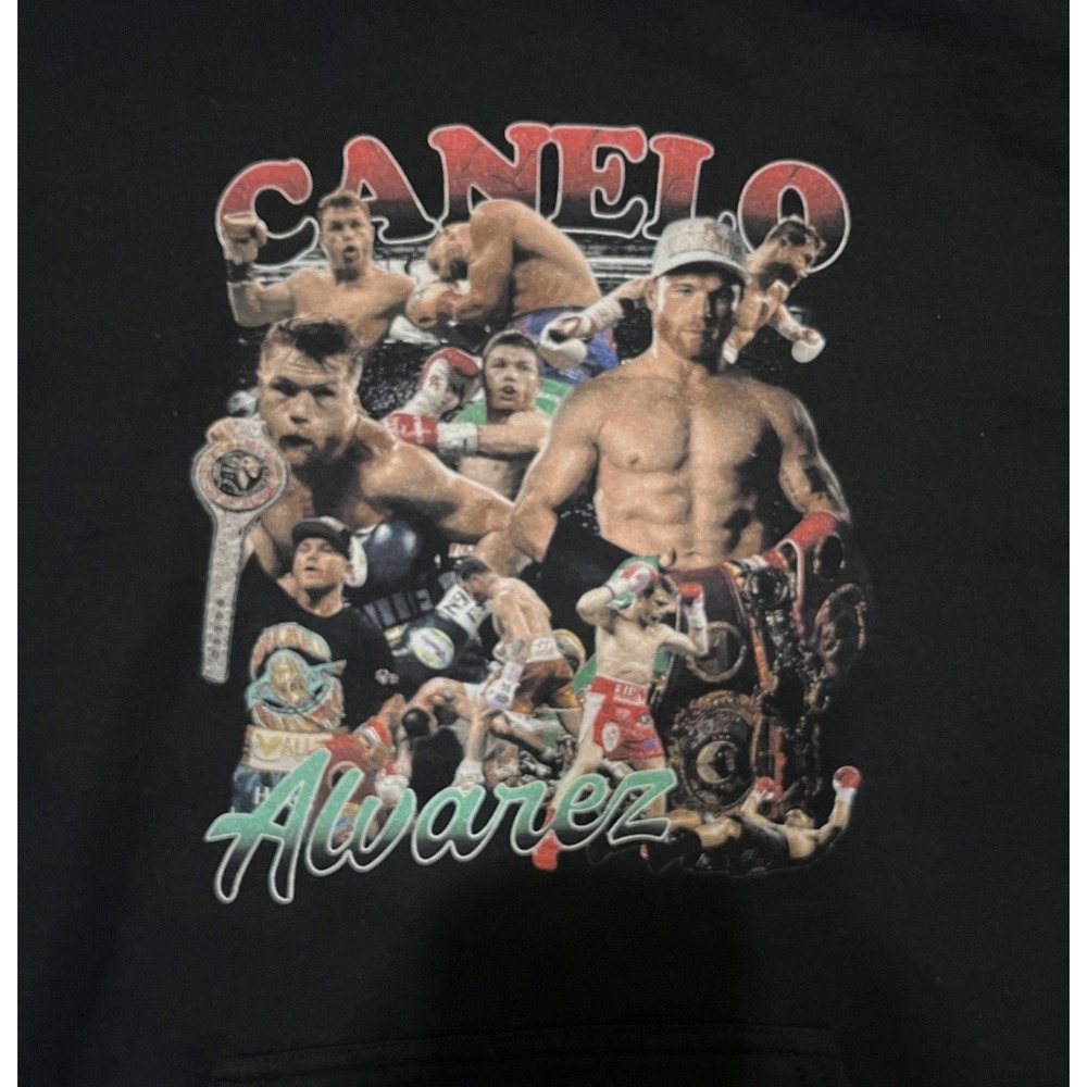Boxing Canelo Álvarez Black Pullover Hoodie With Kangaroo Pouch Size Medium M